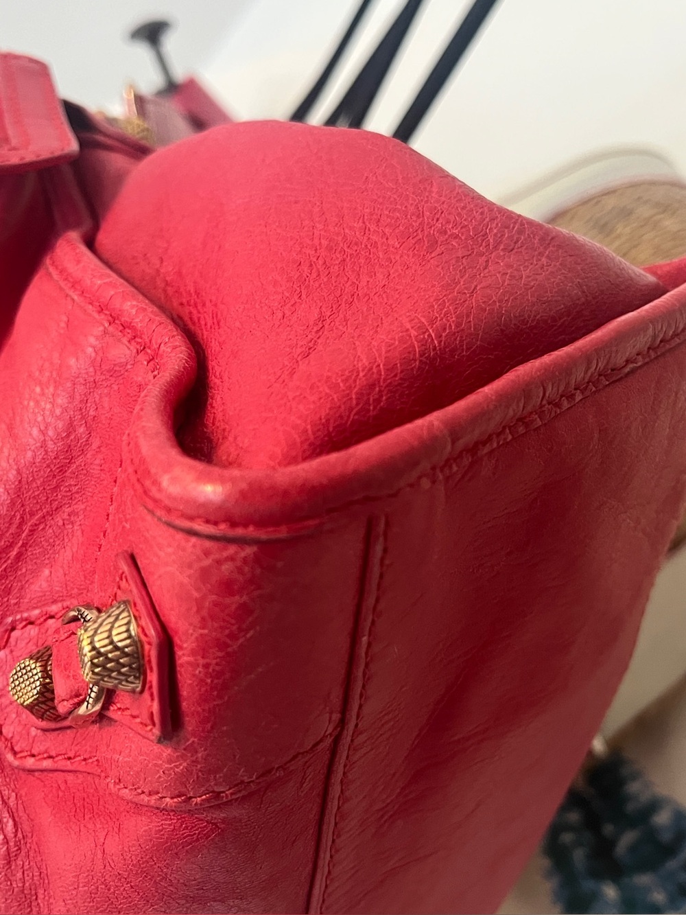 Pink Balenciaga city 2012 Nicolas Ghesquière agneau red rose thulian motorcycle - Picture 11 of 13